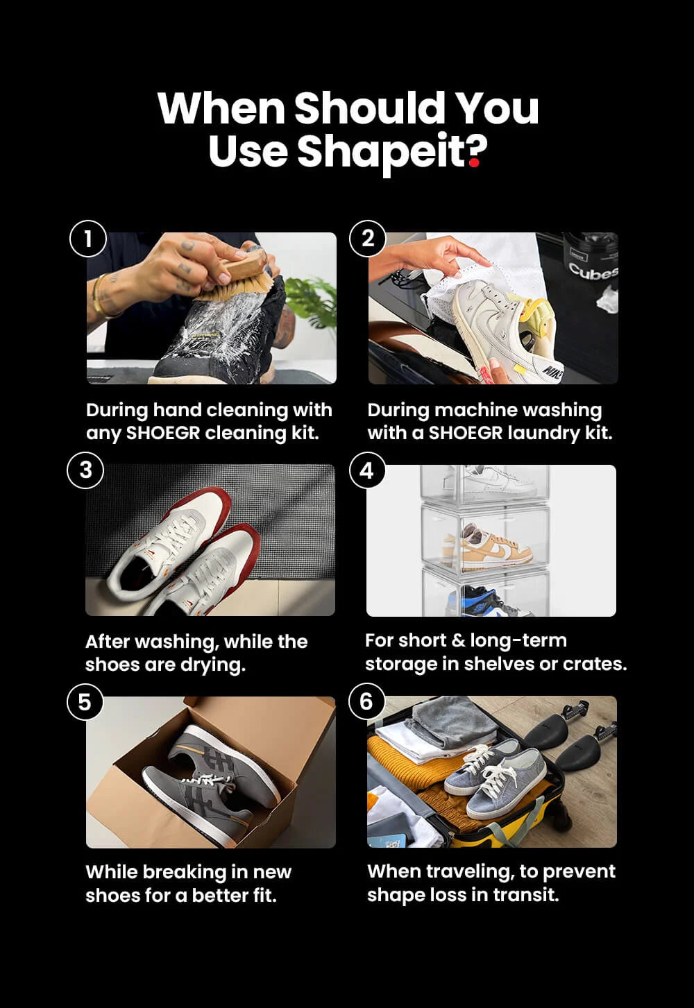 Standard Shoe Cleaning Kit + 1 Pair of Shapeit Adjustable Shoe Trees