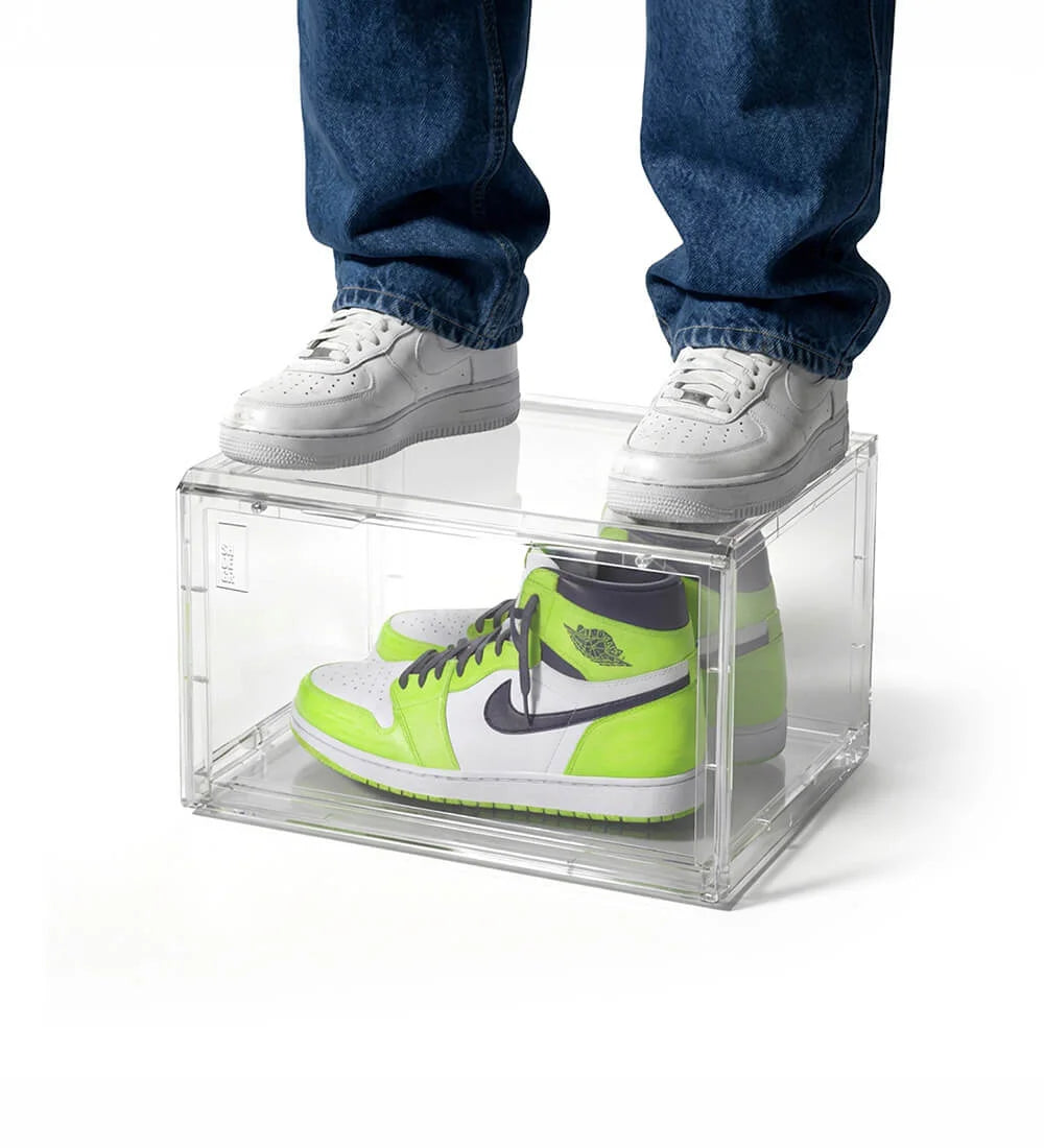 SHOEGR Safe - Stackable Sneaker Storage Crates - Clear & Black