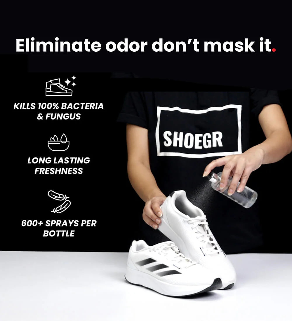 SHOEGR Fresh kills bacteria and fungus, lasting up to 600+ sprays
