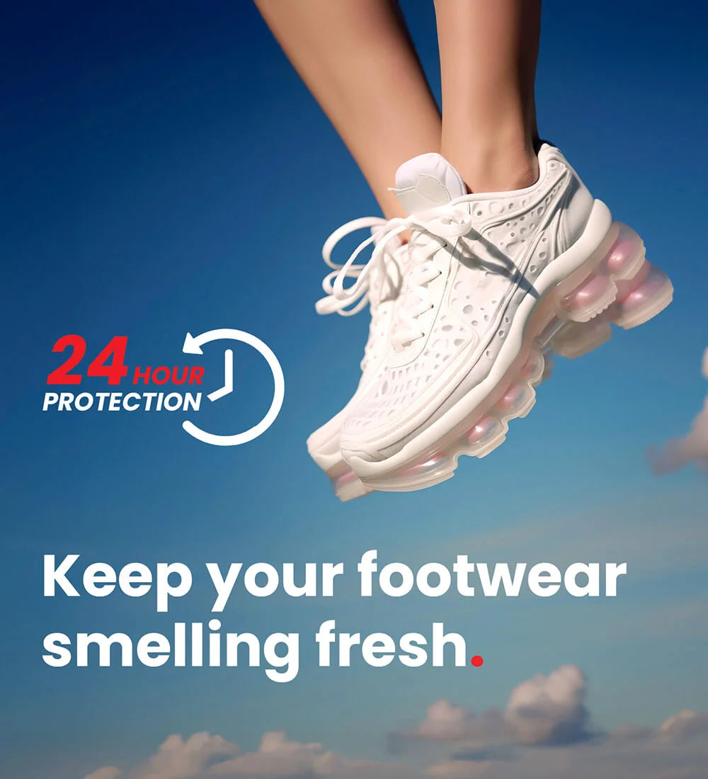 SHOEGR Fresh Shoe Deodorizer provides 24-hour protection from bad odors