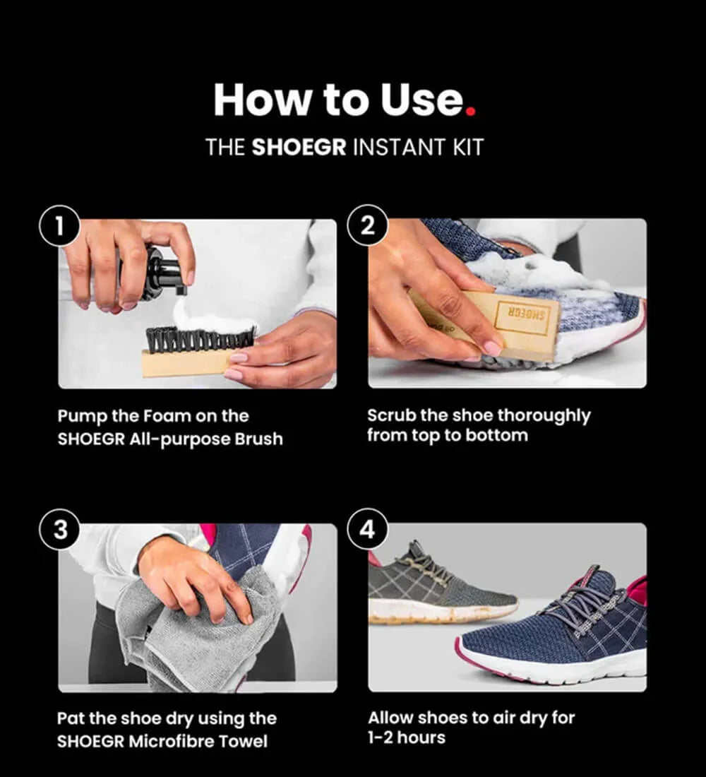 How to use SHOEGR Instant kit to clean shoes