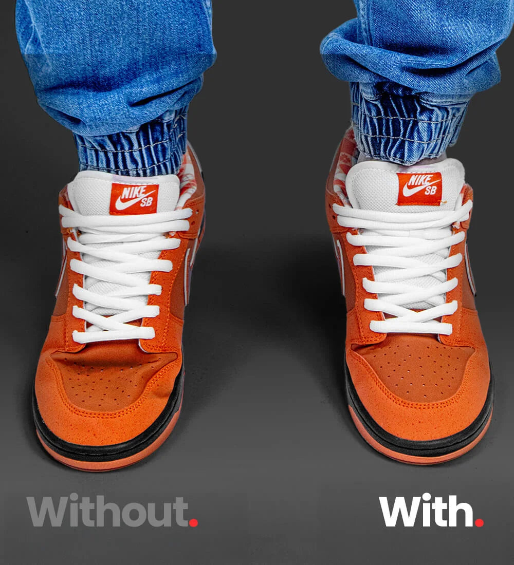 Your shoes with & without crease defender
