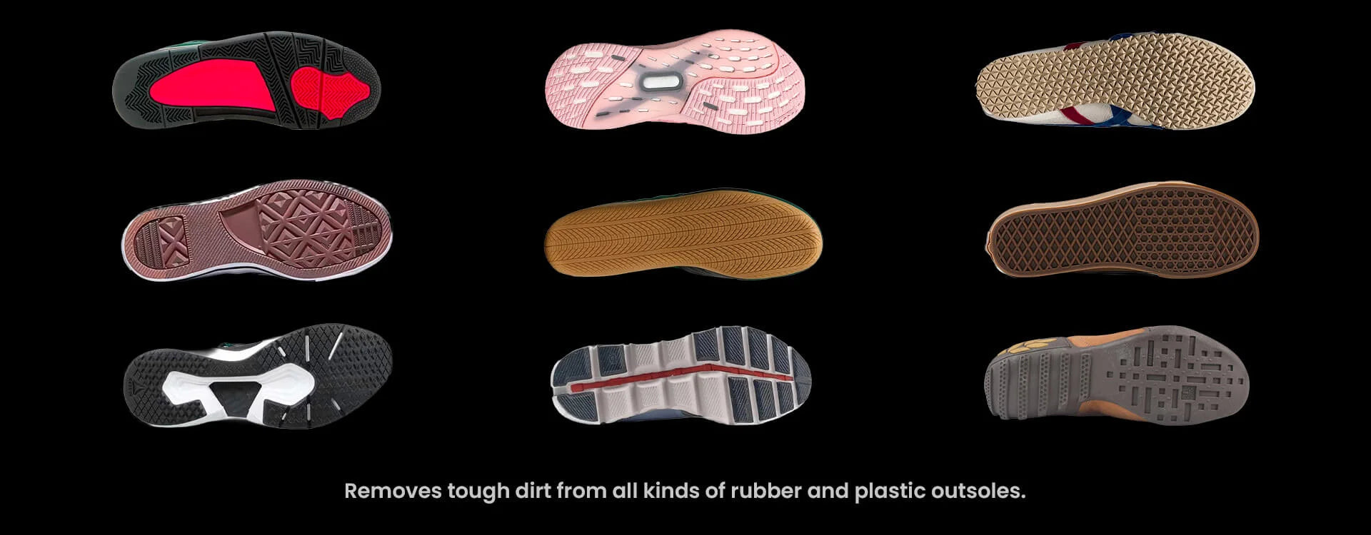 SHOEGR Hard Brush is ideal for cleaning rubber and plastic outsoles.