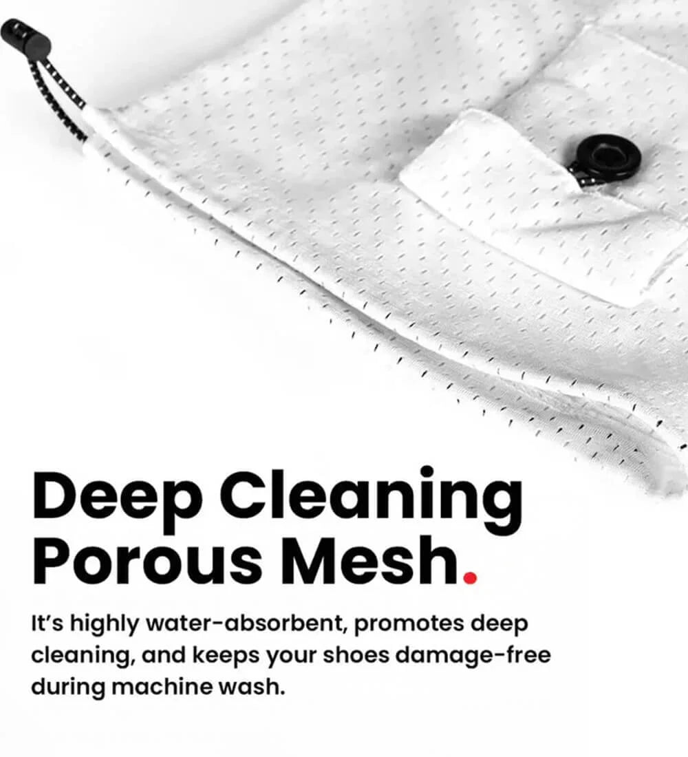 Porous mesh shoe wash bag for deep cleaning and protection