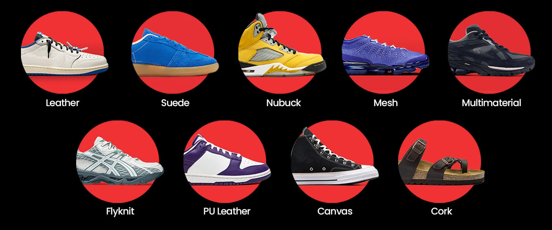 SHOEGR Soft Brush effectively cleans delicate sneaker uppers made of leather, suede, nubuck, mesh, flynit, canvas, cork, textile, etc.