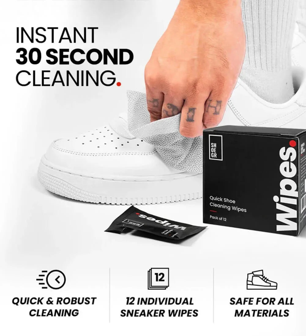 Quick shoe cleaning wipes for stains and dirt
