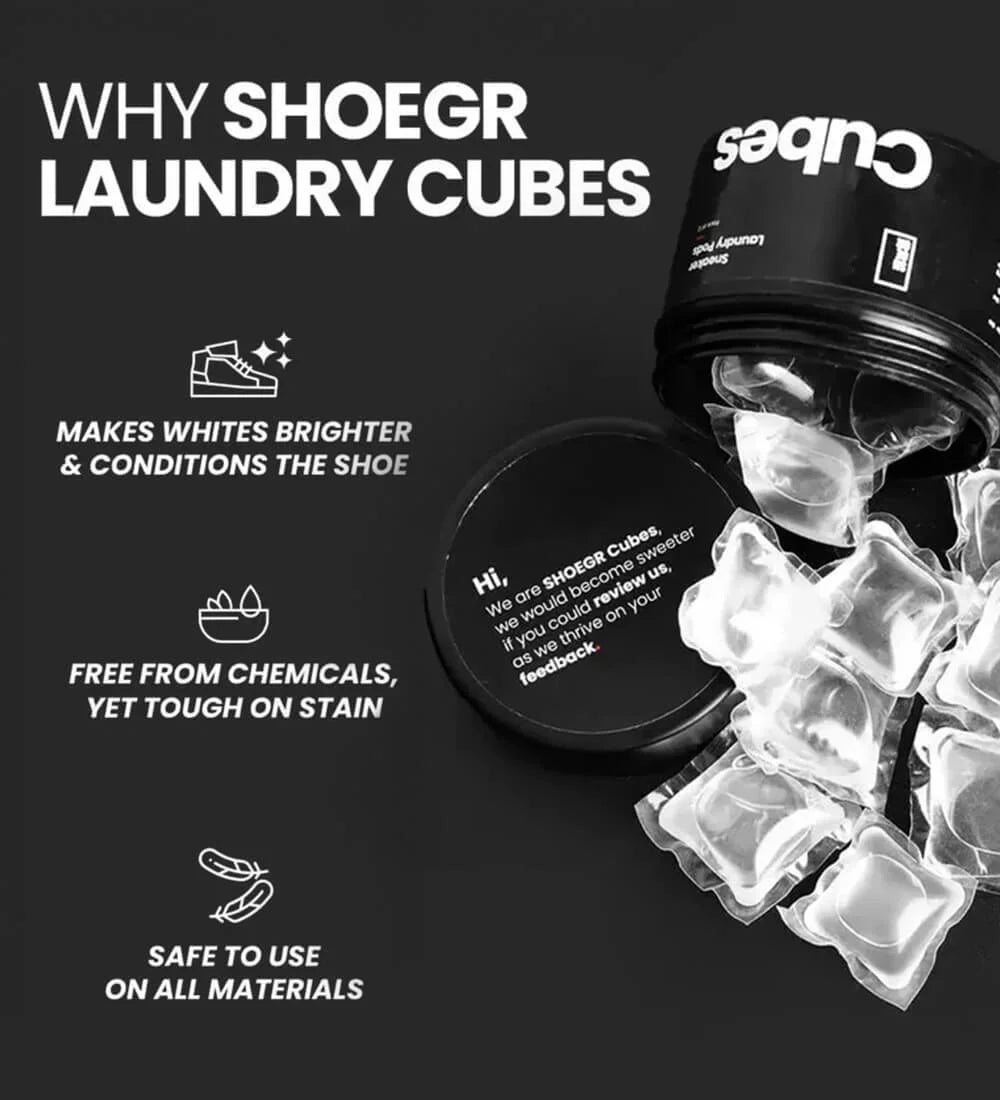 SHOEGR shoe laundry cubes for bright, conditioned shoes
