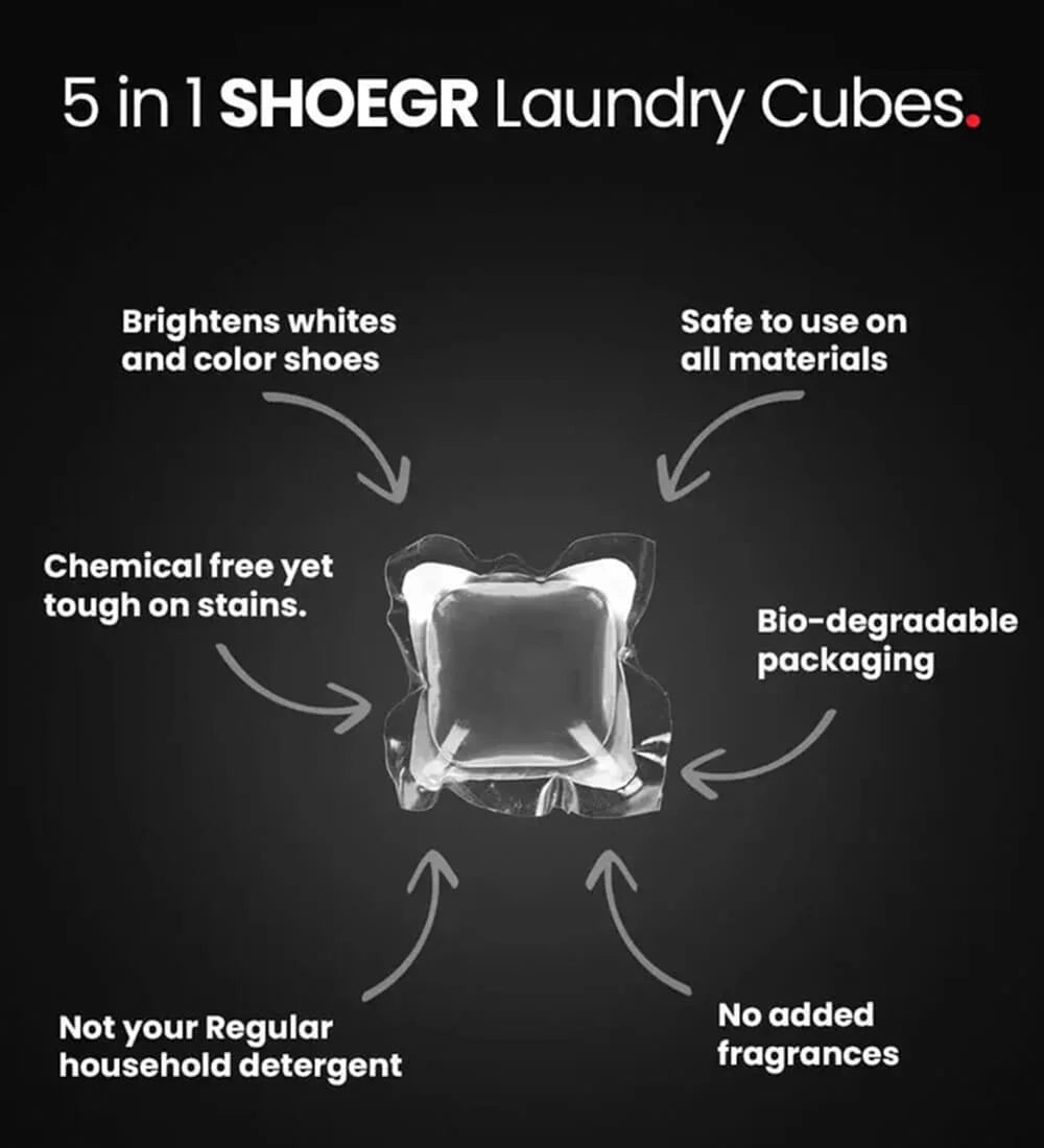 SHOEGR shoe laundry pods safe for all materials, chemical-free