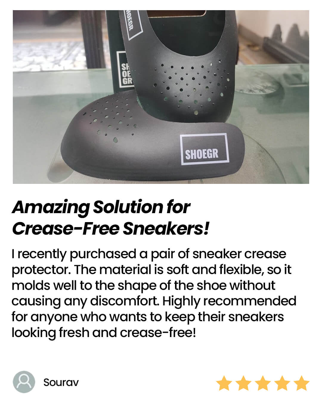 customer feedback and review of shoegr crease defender
