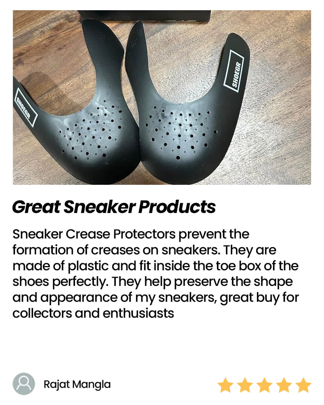 Great product - review of SHOEGR crease defender - amazon verified customer