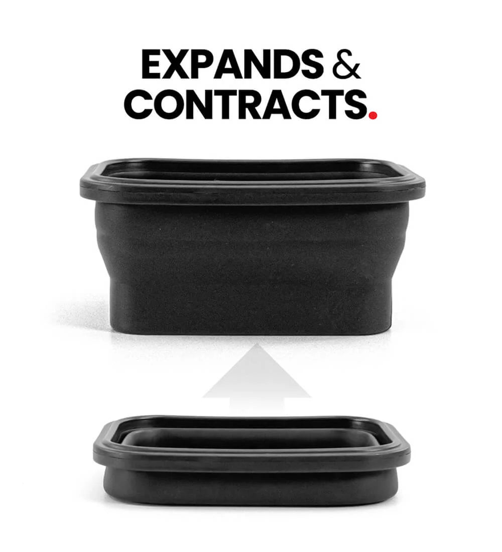 Collapsible black storage container – expands and contracts
