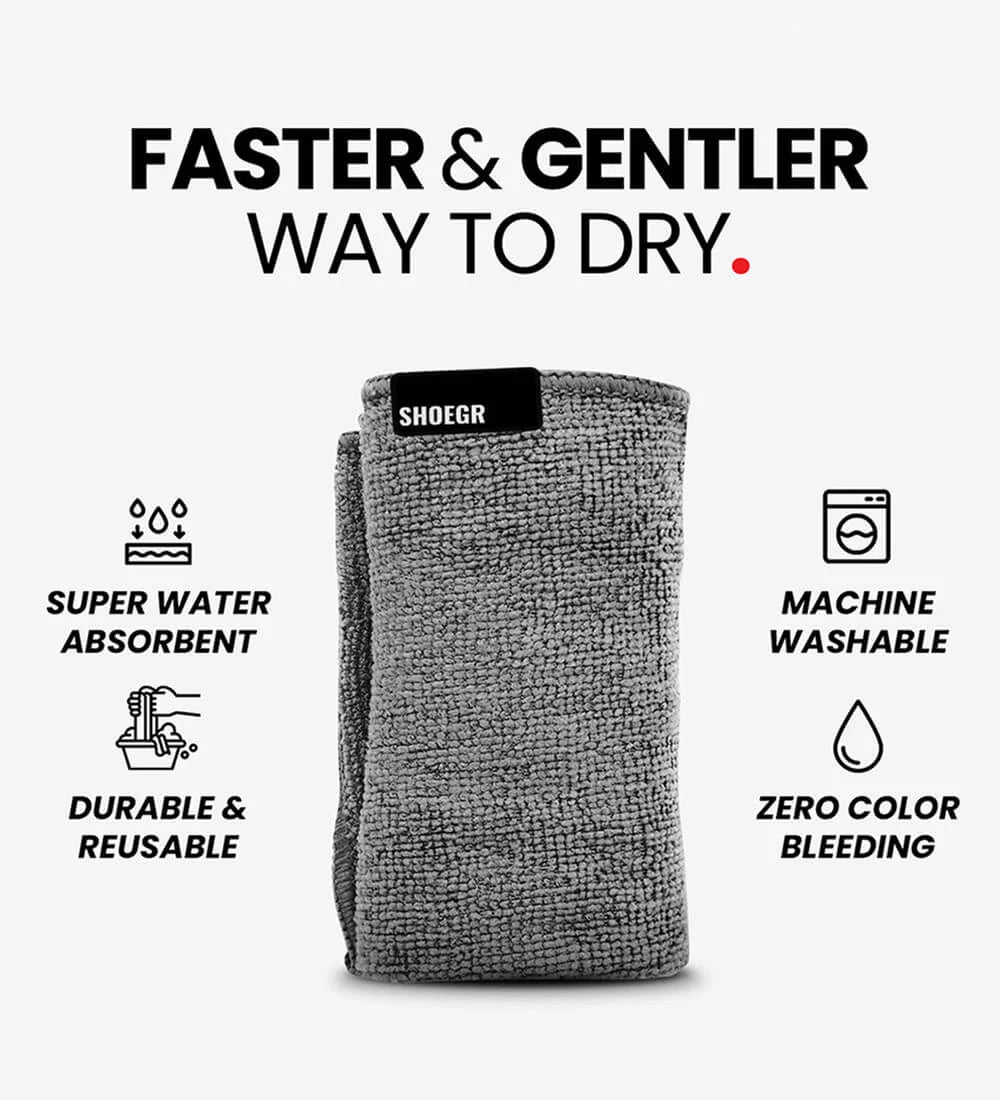 SHOEGR Microfiber Towel - Gentle Way to Clean & Dry Shoes