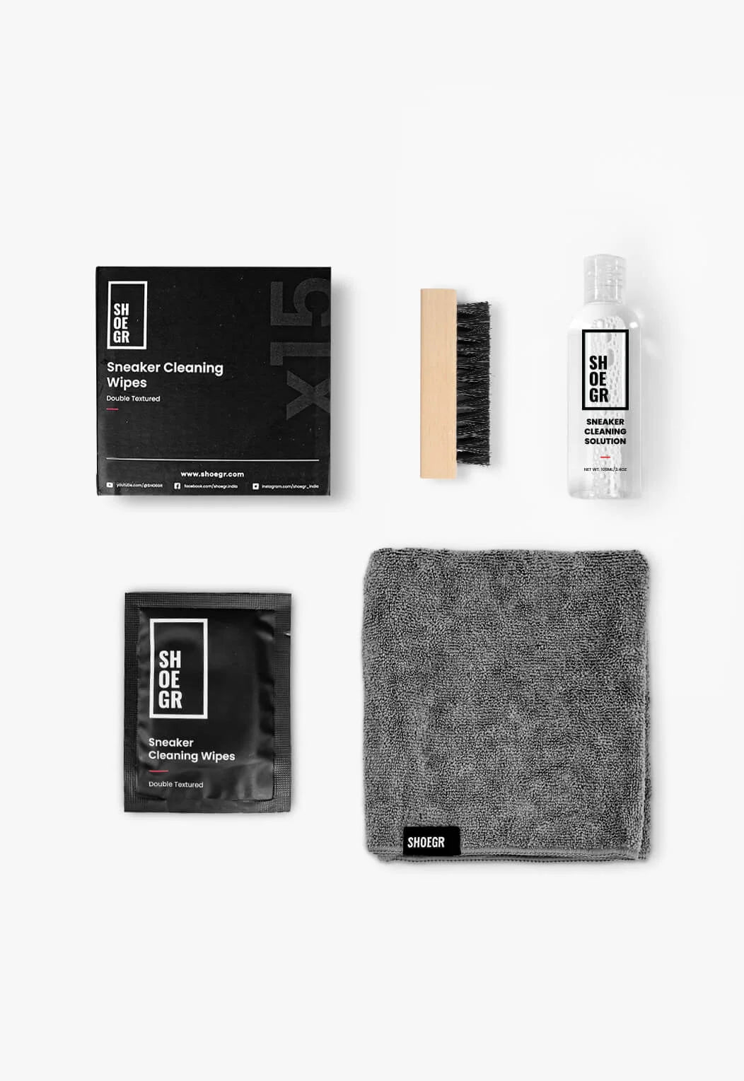 SHOEGR Standard Shoe Cleaning Bundle with Standard Kit & Sneaker Wipes