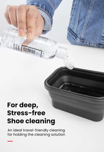 collapsible cleaning bowl fast easy convenient travel friendly safe shoes sneakers