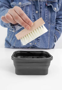 shoe cleaning bowl brush water sneakers