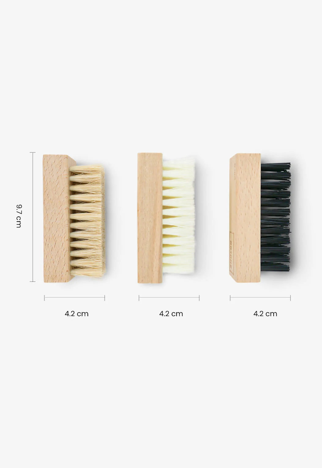 3 combo shoe brushes