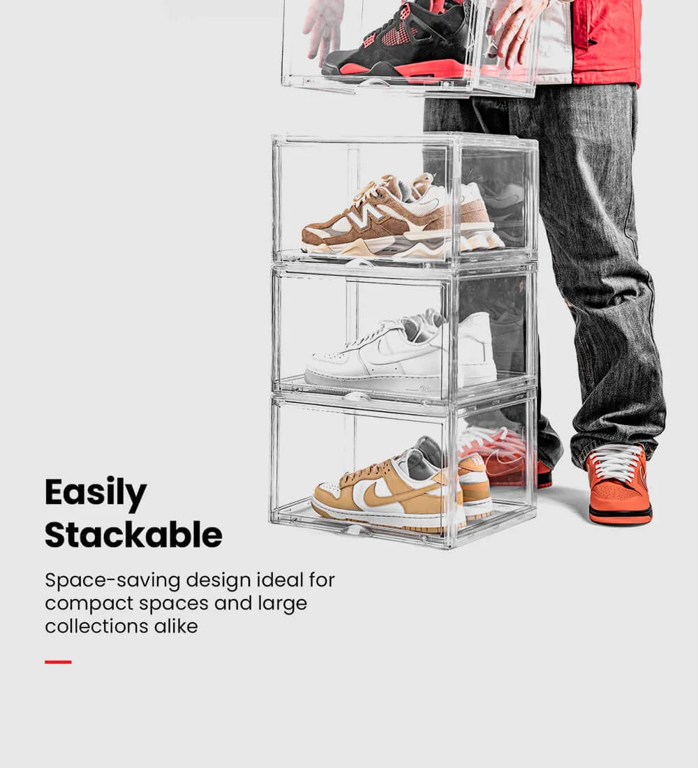 Stackable shoe crates for sneaker collectors