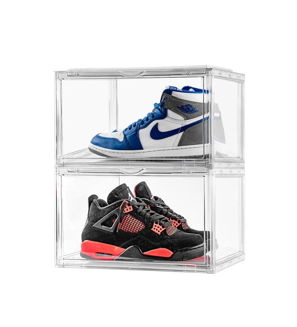Clear Side Drop Sneaker Storage Crates