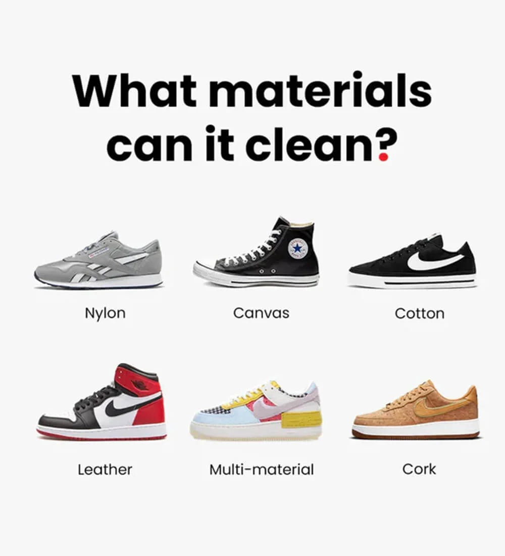 Hard shoe cleaning brush for most shoe materials