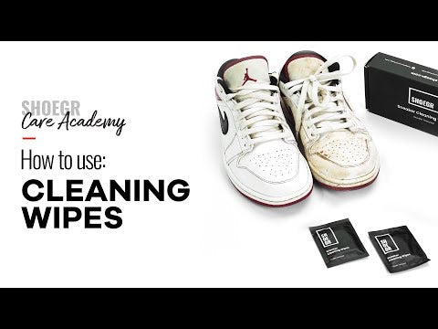 video on how to clean shoes using shoegr sneaker cleaning wipes